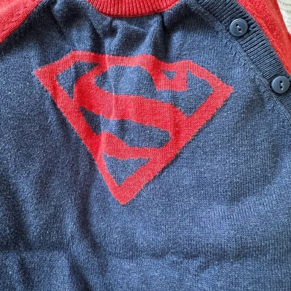 Gap Baby Red Blue Junk Food Superman Romper 0-3 M - Picture 5 of 5